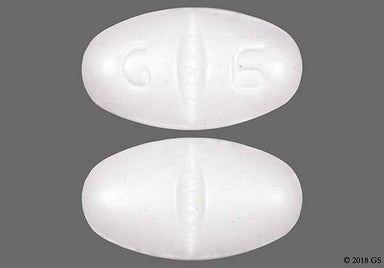 White Oblong G 6 - Gabapentin 600mg Tablet