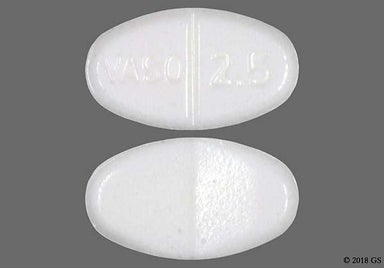 White Oval Vaso 2.5 - Enalapril Maleate 2.5mg Tablet