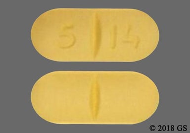 Yellow Oblong 5 14 - Abacavir 300mg Tablet