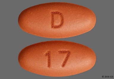 Brown Oval D And 17 - Quinapril Hydrochloride 40mg Tablet