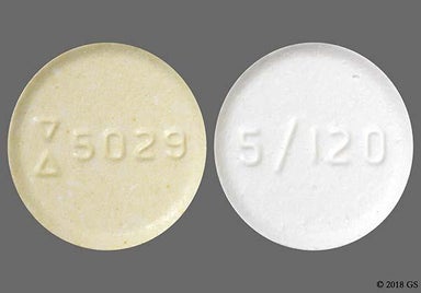 White, Yellow Round LOGO 5029 - Health Mart Allergy Complete-D 12 Hour 5mg-120mg Extended-Release Tablet