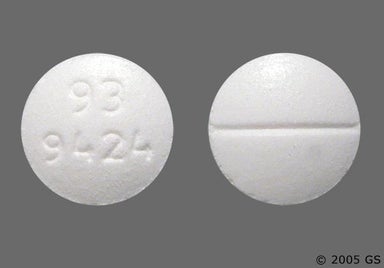 White Round 93 9424 - Methazolamide 50mg Tablet