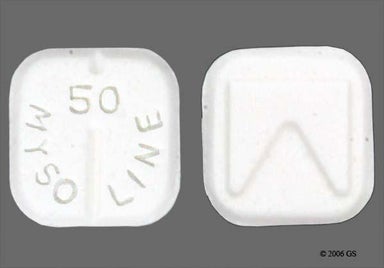 White Square MYSOLINE 50 - Primidone 50mg Tablet