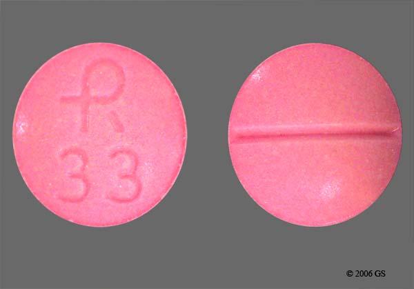 Pink Round Logo 33 - Clonazepam 0.5mg Tablet.