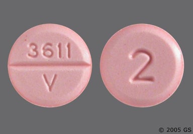 Pink Round 3611 V - Hydromorphone Hydrochloride 2mg Tablet