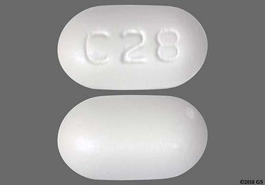 White Oblong C28 - Pioglitazone Hydrochloride and Metformin Hydrochloride 15mg-850mg Tablet