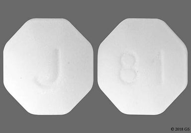 White Octagon J And 81 - Finasteride 1mg Tablet