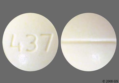Yellow Round 437 - Digoxin 0.125mg Tablet