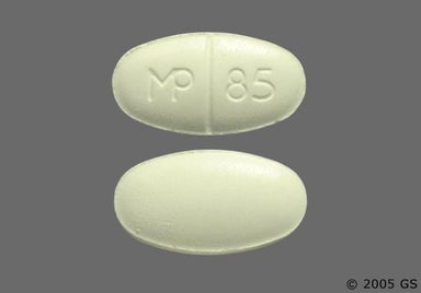 White Oval MP 85 - Sulfamethoxazole/Trimethoprim 800mg-160mg Tablet