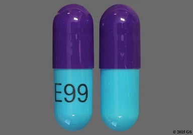 Blue-green, Purple Capsule E99 - Cefdinir 300mg Capsule