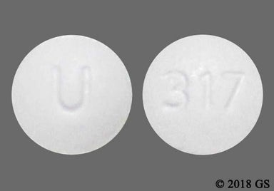 White Round 317 And U - Rizatriptan Benzoate 10mg Tablet