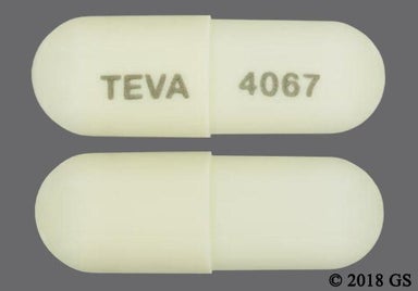 White Capsule TEVA 4067 - Prazosin Hydrochloride 1mg Capsule