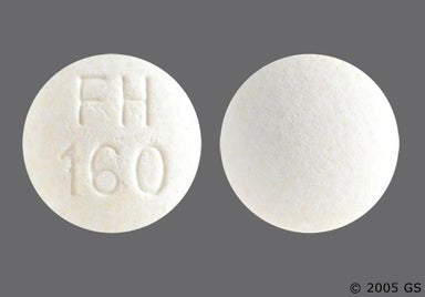 White Round FH 160 - Fenofibrate 160mg Tablet