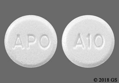 White Round Apo And A10 - Adefovir Dipivoxil 10mg Tablet
