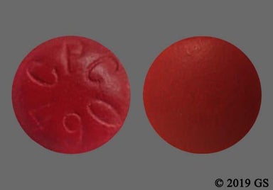 Red Round CPC 490 - Dok Plus 50mg-8.6mg Tablet