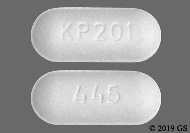 White Oblong 445 And Kp201 - Benzhydrocodone and Acetaminophen 4.08mg-325mg Tablet