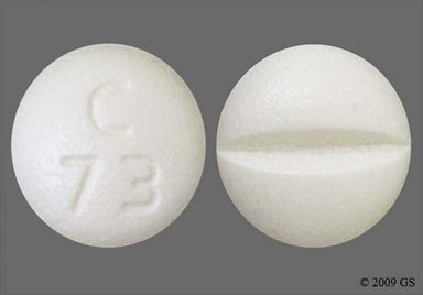 White Round C 73 - Metoprolol Tartrate 25mg Tablet