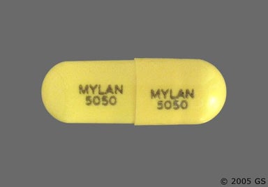 Yellow Capsule MYLAN 5050 MYLAN 5050 - Temazepam 30mg Capsule