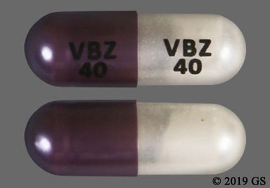 Purple, White Capsule VBZ 40 VBZ 40 - INGREZZA 40mg Capsule