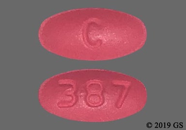 Pink Oval 387 And C - Ambrisentan 10mg Tablet