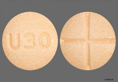 Orange Round U30 - Amphetamine/Dextroamphetamine Salts 20mg Tablet