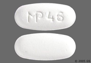 White Oblong MP 46 - Metronidazole 500mg Tablet