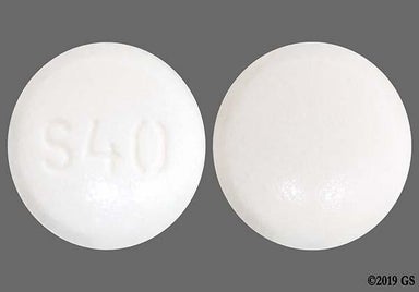 White Round S 40 - Fosinopril Sodium 40mg Tablet