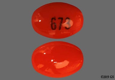 Orange Oval 673 - Calcitriol 0.25mcg Capsule