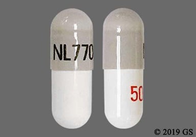 Gray, White Capsule NL 770 500 - Flucytosine 500mg Capsule