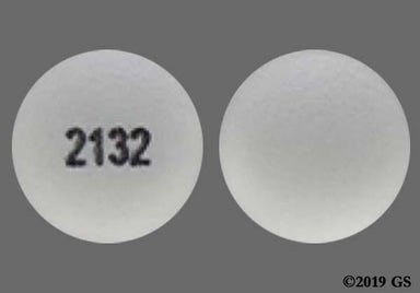 White Round 2132 - Doxylamine Succinate and Pyridoxine Hydrochloride 10mg-10mg Delayed-Release Tablet