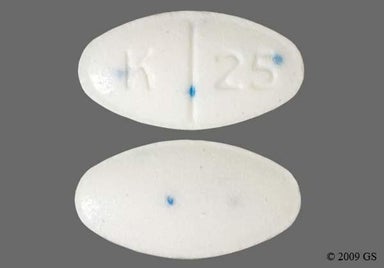 Blue, White Oval K 25 - Phentermine Hydrochloride 37.5mg Tablet