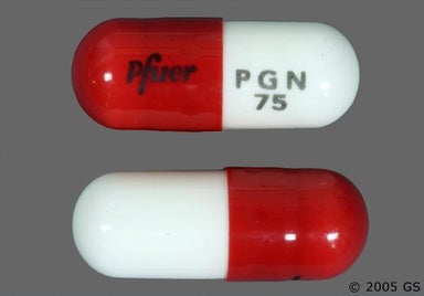 Orange And White Pfizer Pgn 75 - Pregabalin 75mg Capsule