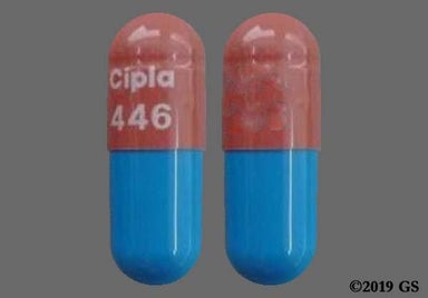 Blue, Red Capsule Cipla 446 - Atazanavir Sulfate 300mg Capsule