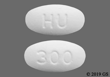 White Oval 300 And Hu - Irbesartan 300mg Tablet