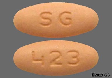 Peach Oblong 423 - Ranolazine 500mg Extended-Release Tablet