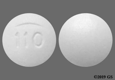 White Round Logo 110 - Albendazole 200mg Tablet