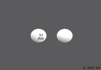 White Round 54 303 - Propantheline Bromide 15mg Tablet