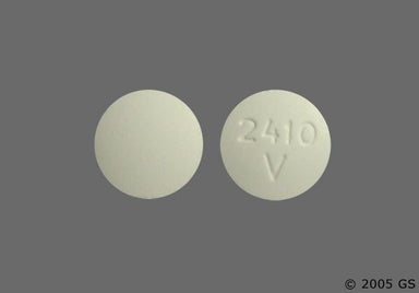 White Round 2410 V - Carisoprodol 350mg Tablet