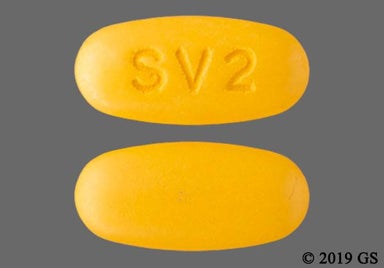 Brown, Yellow Oval SV2 - Aemcolo 194mg Delayed-Release Tablet