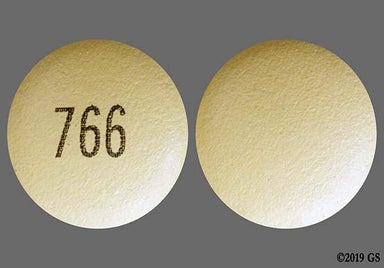Yellow Round 766 - Paliperidone 6mg Extended-Release Tablet