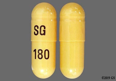 Yellow Capsule SG 180 - Gabapentin 300mg Capsule