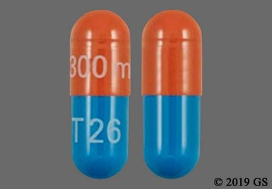 Blue, Red Capsule 300 mg T26 - Atazanavir 300mg Capsule
