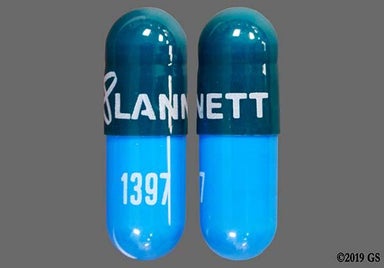 Blue And Green Logo Lannett 1397 - Loxapine Succinate 50mg Capsule