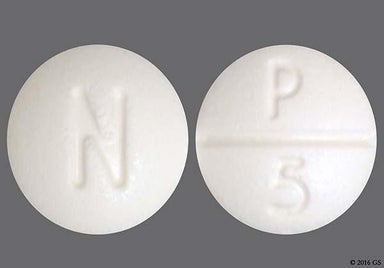 White Round P 5 - Pindolol 5mg Tablet