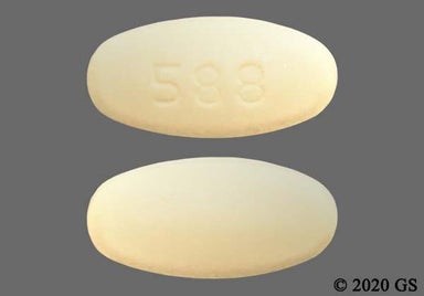 Orange Oval 588 - Ranolazine 500mg Extended-Release Tablet