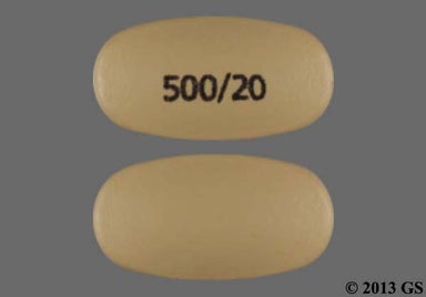 Yellow Oval 500/20 - Naproxen/Esomeprazole Magnesium 500mg-20mg Delayed-Release Tablet