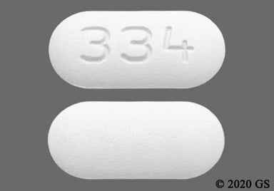 White Oblong 334 - Tramadol Hydrochloride/Acetaminophen 37.5mg-325mg Tablet
