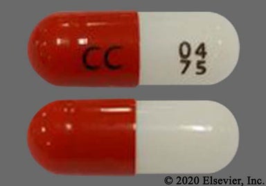 White, Red Capsule CC 04 75 - Pregabalin 75mg Capsule