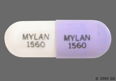 Purple, White Capsule MYLAN 1560 MYLAN 1560 - Phenytoin Sodium 100mg Extended-Release Capsule
