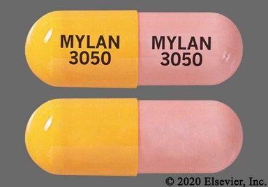 Pink And Yellow Mylan 3050 Mylan 3050 - Clomipramine Hydrochloride 50mg Capsule